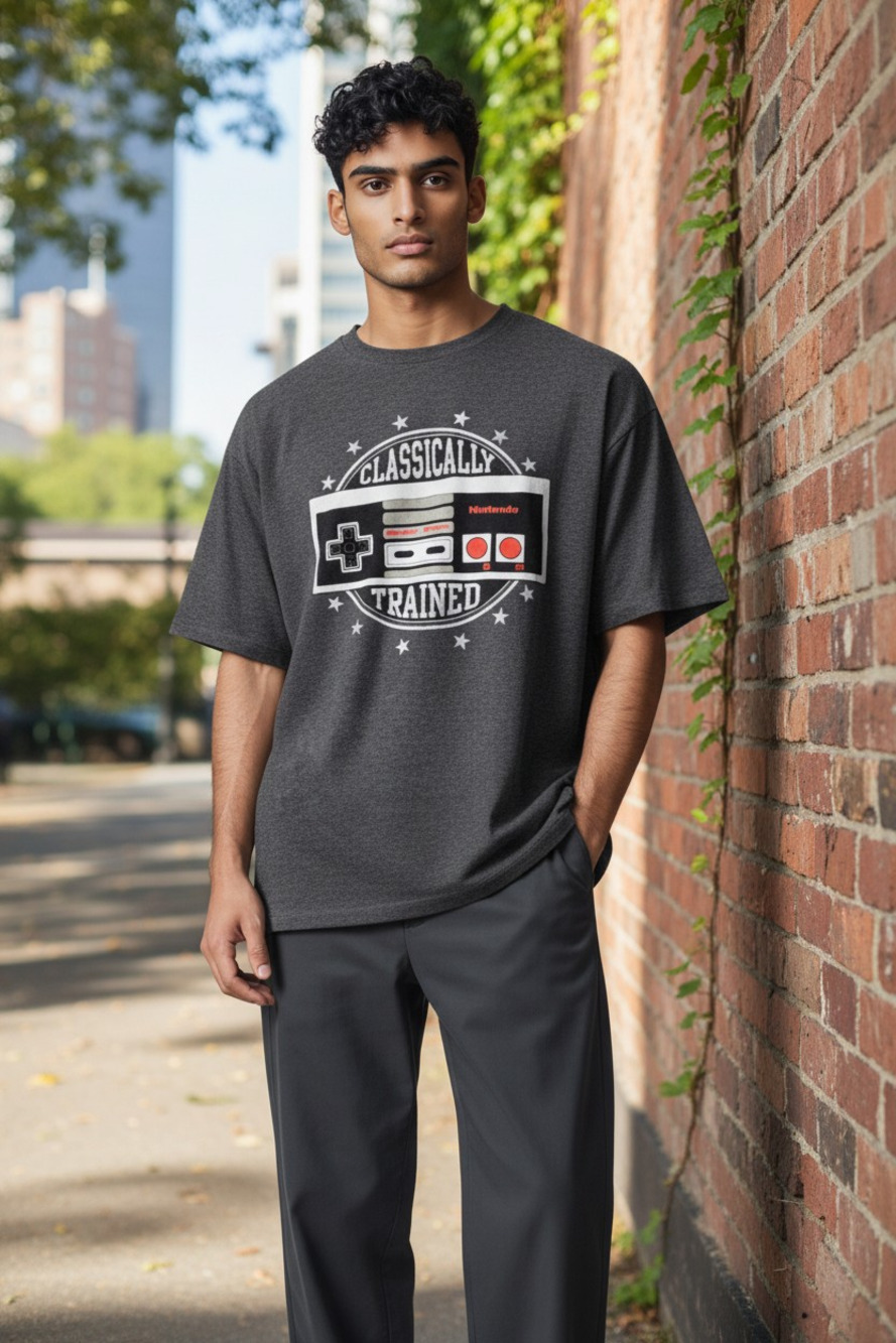 Nintendo NES Classic Controller Graphic T-Shirt  Color:Charcoal Heather Size: M